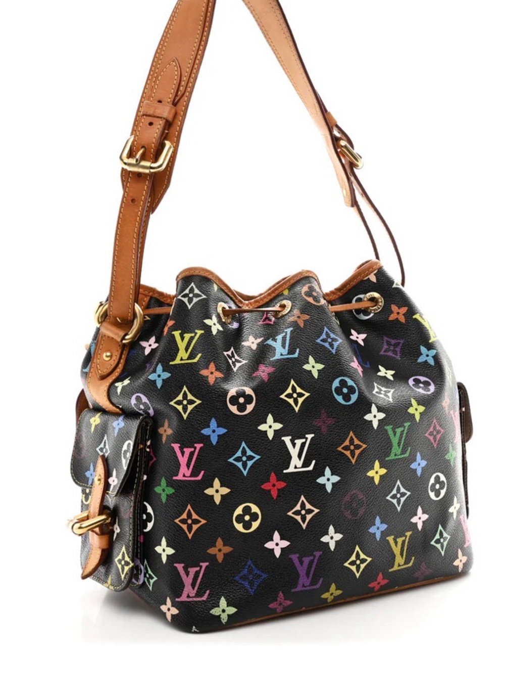 Louis Vuitton Black Multicolor y2k murakami Shoulder Bucket Bag